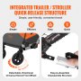 VEVOR Remolque de Bicicleta para Niños Asiento Doble Carga 55 kg Portaequipajes Transformable en Cochecito Remolque de Bicicleta para Niños Plegable con Enganche Universal para Bicicleta, Naranja Gris