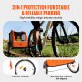 VEVOR Remolque de Bicicleta para Niños Asiento Doble Carga 45 kg Portaequipajes Transformable en Cochecito Remolque de Bicicleta para Niños Plegable con Enganche Universal para Bicicleta, Naranja Gris