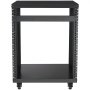 VEVOR 12U AV Rack Stand, 500 lbs capacity, network stereo recording studio rack with lockable casters, round and square holes, special ventilation openings for mounting 19-inch audio, video, music and IT equipment