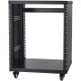 VEVOR 12U AV Rack Stand, 500 lbs capacity, network stereo recording studio rack with lockable casters, round and square holes, special ventilation openings for mounting 19-inch audio, video, music and IT equipment
