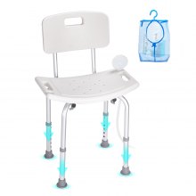 VEVOR Asiento de Ducha Silla de Baño Altura Ajustable 390-520 mm Carga 158,8 kg
