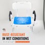 VEVOR Silla de Ducha Antideslizante Asiento de Ducha Carga de 181,4 kg con Respaldo Reposabrazos Silla de Baño Altura Ajustable para Bañera de Ducha Interior para Ancianos, Mujeres Embarazadas