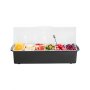 VEVOR Servidor de Condimentos Refrigerado, para Servir Condimentos Refrigerado con 6 Compartimentos, con Tapa para Guarniciones Refrigeradas, para Servir Ensaladas, Frutas, 503 x 165 x 117 mm