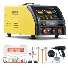 VEVOR Soldadora de Pernos Dual Pro Soldadora Profesional 5 kW con Soldadura Automática y Manual 10 Modos Máquina de Reparación de Abolladuras con Soldadura por Puntos para Paneles de Acero Aluminio