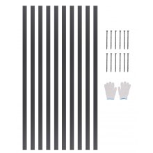 VEVOR 10 PCS Borde de Metal para Jardín de 1524 x 43 x 1,6 mm, Cerca de Borde de Jardín Flexible de Aleación de Aluminio Resistente a la Oxidación para Parterres de Flores y Caminos de Jardín, Negro