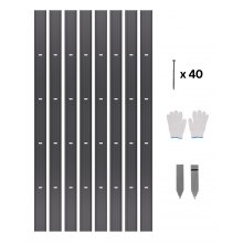 VEVOR 8 PCS Cerca de Borde de Metal para Jardín de 1830 x 101 x 1,6 mm, Negro