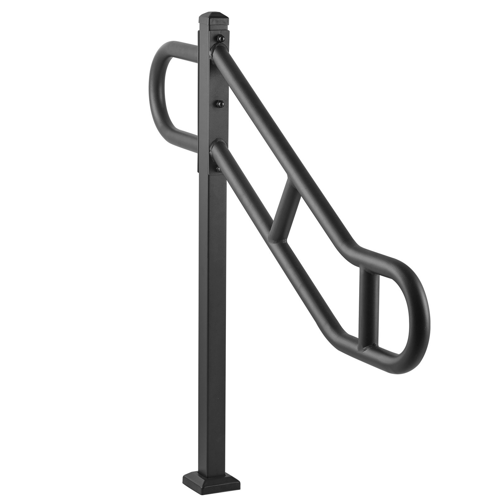 VEVOR Pasamanos de Escalera para Escalones Exteriores 1029 mm Barandilla de Seguridad Montado en Piso para 1-2 Escalones Pasamanos de Un Solo Poste para Personas Mayores, Embarazadas, Discapacitadas