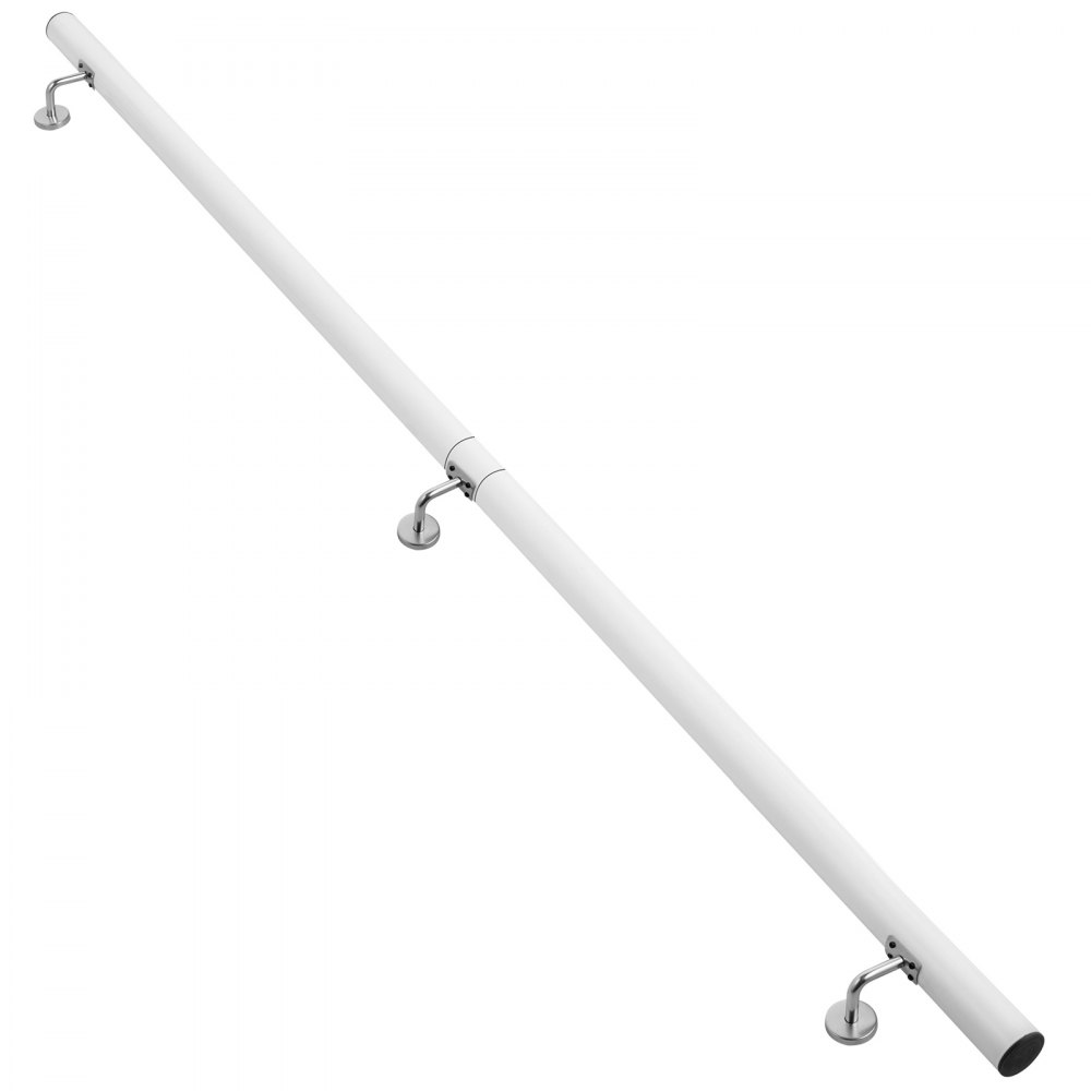 VEVOR Pasamanos Escalera 183 cm, Barandilla Escalera 183 cm, Pasamanos para Escaleras, Pasamanos de Pared, Montaje en Pared, de Aluminio, Color Blanco, para Escaleras Interiores y Exteriores, Loft