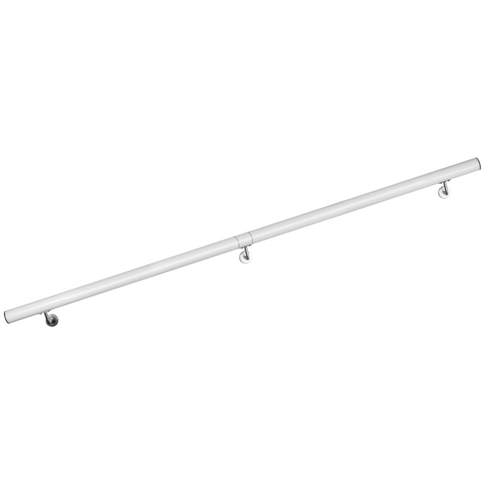 VEVOR Pasamanos Escalera 183 cm, Barandilla Escalera 183 cm, Pasamanos para Escaleras, Pasamanos de Pared, Montaje en Pared, de Aluminio, Color Blanco, para Escaleras Interiores y Exteriores, Loft