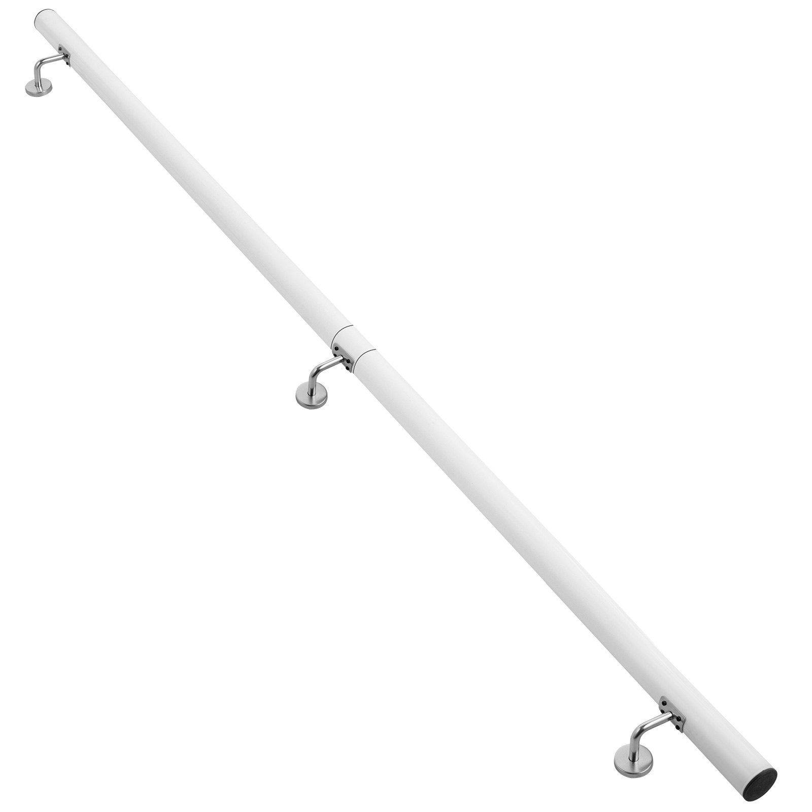 VEVOR Pasamanos Escalera 183 cm, Barandilla Escalera 183 cm, Pasamanos para Escaleras, Pasamanos de Pared, Montaje en Pared, de Aluminio, Color Blanco, para Escaleras Interiores y Exteriores, Loft