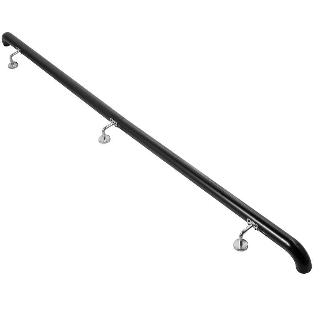 Pasamanos De Escaleras Barandilla De Aluminio De 183 Cm De Longitud Negra