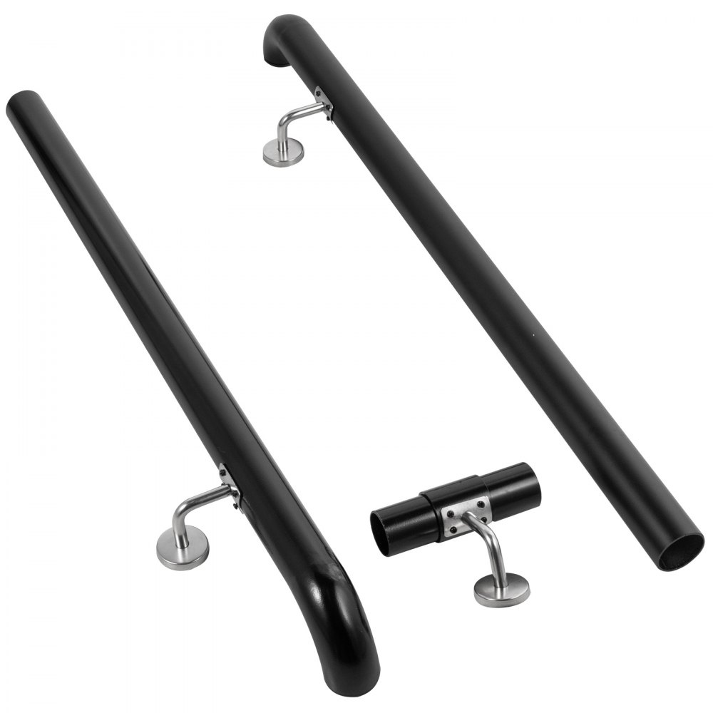Pasamanos De Escaleras Barandilla De Aluminio De 183 Cm De Longitud Negra
