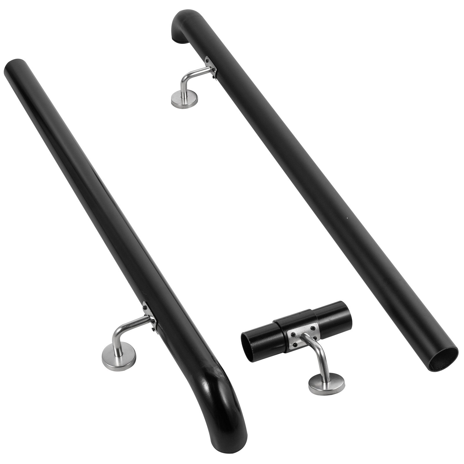 Pasamanos De Escaleras Barandilla De Aluminio De 183 Cm De Longitud Negra