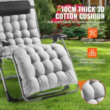 VEVOR Silla de Gravedad Cero 825 mm Sillón Reclinable Tumbona de Jardín, Gris