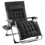 VEVOR Zero Gravity Chair, 84 cm Zero Gravity Recliner for Indoor and Outdoor Use, Adjustable Anti-Gravity Chair with Cushion, Headrest, Footrest and Cup Holder, 227 kg, Black