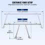 VEVOR Portaequipajes para Coche de Aluminio Barras Transversales Universales Carga de 362,9 kg Portaequipajes para Camiones 1,8 x 0,71 x 0,2 m con 4 Abrazaderas Longitud Ajustable de 900-1870 mm Plata