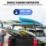 VEVOR Portaequipajes para Coche de Aluminio Barras Transversales Universales Carga de 362,9 kg Portaequipajes para Camiones 1,8 x 0,71 x 0,2 m con 4 Abrazaderas Longitud Ajustable de 900-1870 mm Negro