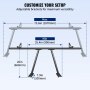VEVOR Portaequipajes para Coche de Aluminio Barras Transversales Universales Carga de 362,9 kg Portaequipajes para Camiones 1,8 x 0,71 x 0,2 m con 4 Abrazaderas Longitud Ajustable de 900-1870 mm Negro
