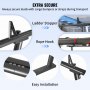 VEVOR Portaequipajes para Coche de Aluminio Barras Transversales Universales Carga de 362,9 kg Portaequipajes para Camiones 1,8 x 0,71 x 0,2 m con 4 Abrazaderas Longitud Ajustable de 900-1870 mm Negro