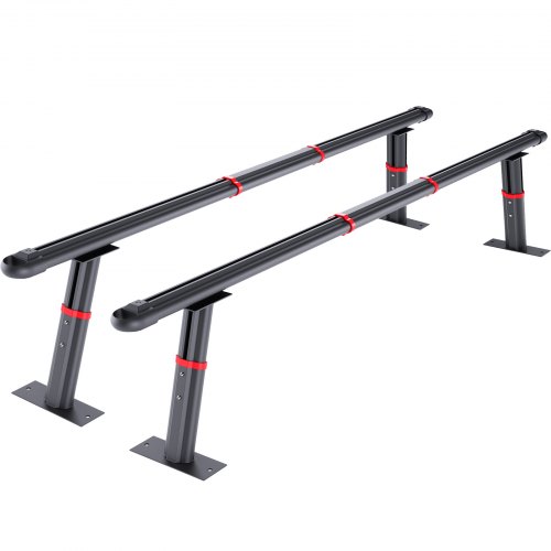 VEVOR Portaequipajes para Coche de Aluminio Barras Transversales Universales Carga de 362,9kg Portaequipajes para Camiones 1,8x0,36x0,2 m con Juego de Herramientas Longitud Ajustable 600-1600 mm Negro