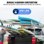 VEVOR Portaequipajes para Coche de Aluminio Barras Transversales Universales Carga de 362,9 kg Portaequipajes para Camiones 1,8 x 0,66 x 0,2 m con 4 Abrazaderas Longitud Ajustable de 430-1560 mm Plata