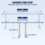 VEVOR Portaequipajes para Coche de Aluminio Barras Transversales Universales Carga de 362,9 kg Portaequipajes para Camiones 1,8 x 0,66 x 0,2 m con 4 Abrazaderas Longitud Ajustable de 430-1560 mm Plata