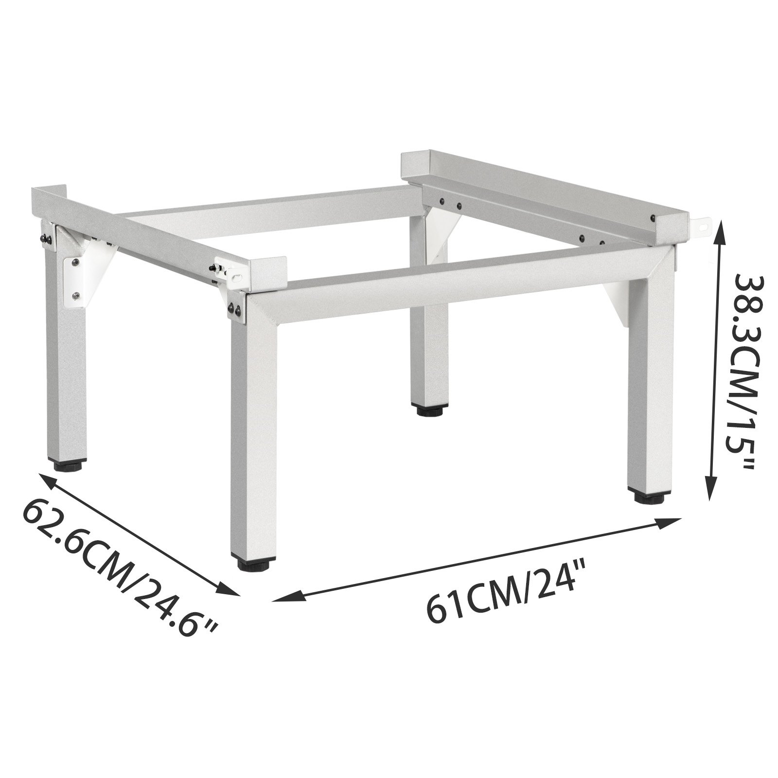 Vevor Pedestal Para Lavadora Aluminio 150kg Soporte Elevador 62,6 X 61 X 38,3 Cm
