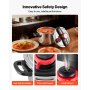 VEVOR Olla a Presión de 6 L, de Acero Inoxidable, con Rejilla para Cocinar al Vapor, Tapa de Vidrio Templado, Tres Configuraciones de Presión para Carne, Frijoles, Arroz, Sopa y Salsas. 100 kPa