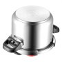 VEVOR Pressure Cooker, 6L Pressure Cooker Stainless Steel, Pressures Canner with Steaming Rack, Tempered Glass Lid, Three Pressures Settings for Meat, Beans, Rice, Soup, Sauces, Cook up to 100 kPa