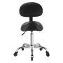VEVOR Taburete Tipo Silla de Montar, Taburete de Trabajo con Ruedas y Respaldo, Soporta hasta 226,8 kg, Altura Ajustable de 55-71 cm, Asiento Ergonómico, Silla para Estética Oficina Clínica Taller