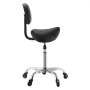 VEVOR Taburete Tipo Silla de Montar, Taburete de Trabajo con Ruedas y Respaldo, Soporta hasta 226,8 kg, Altura Ajustable de 55-71 cm, Asiento Ergonómico, Silla para Estética Oficina Clínica Taller