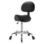 VEVOR Taburete Tipo Silla de Montar, Taburete de Trabajo con Ruedas y Respaldo, Soporta hasta 226,8 kg, Altura Ajustable de 55-71 cm, Asiento Ergonómico, Silla para Estética Oficina Clínica Taller