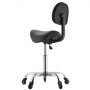 VEVOR Taburete Tipo Silla de Montar, Taburete de Trabajo con Ruedas y Respaldo, Soporta hasta 226,8 kg, Altura Ajustable de 55-71 cm, Asiento Ergonómico, Silla para Estética Oficina Clínica Taller