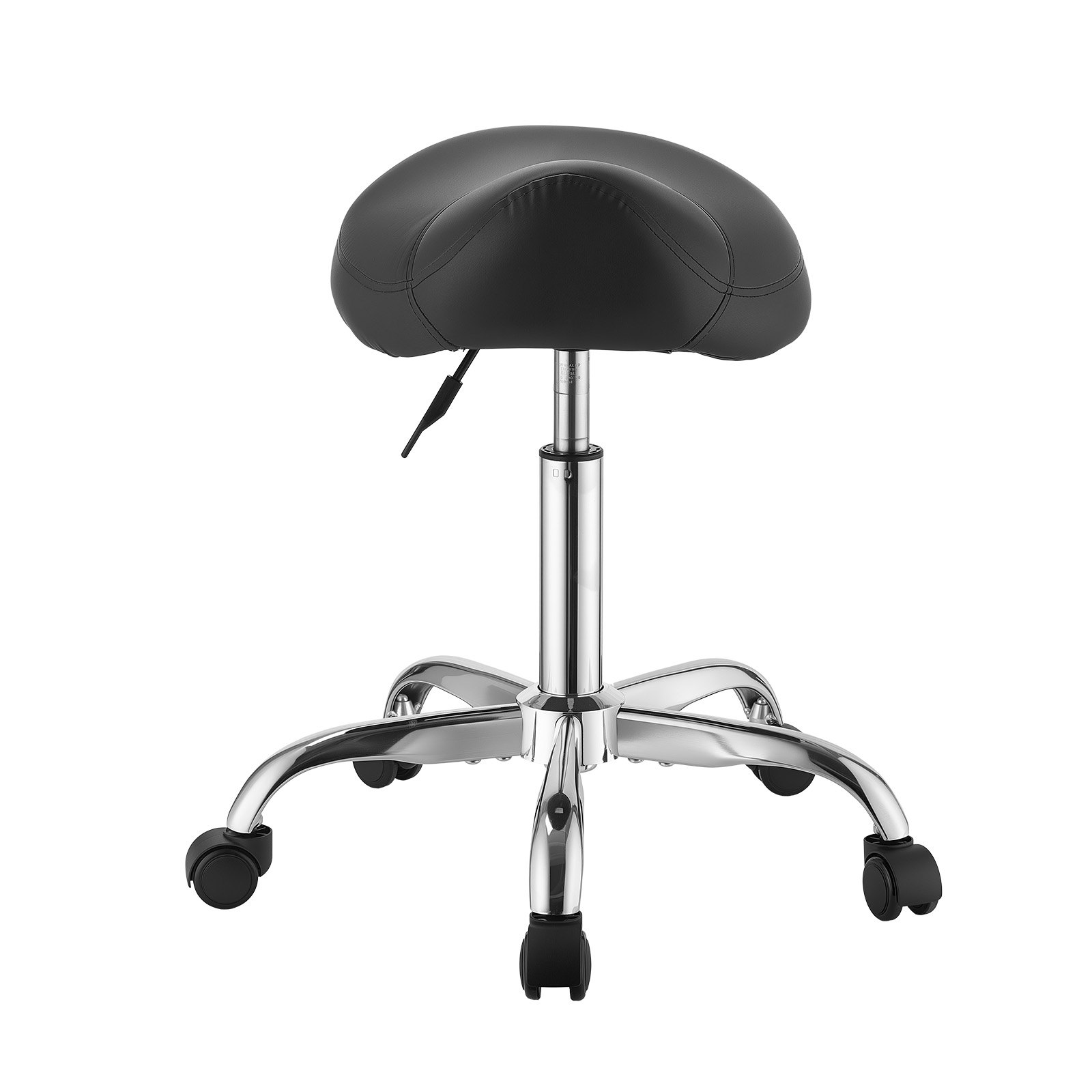 VEVOR Taburete Tipo Silla de Montar, Taburete de Trabajo con Ruedas, Capacidad de Carga 226,8 kg, Altura Ajustable, Giro 360°, Asiento Ergonómico Tapizado, Silla de Estética para Oficina Peluquería