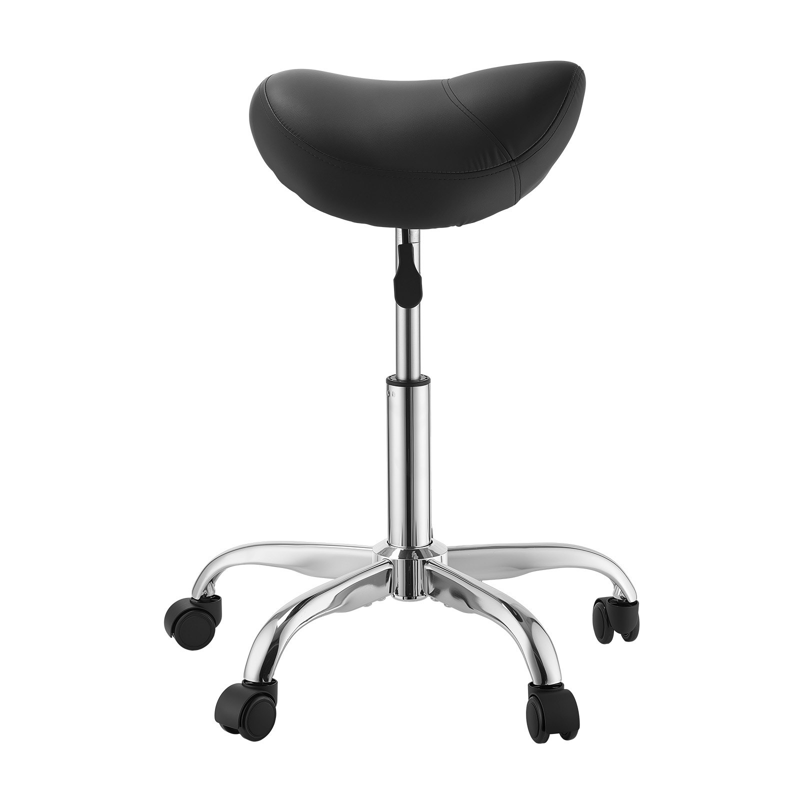 VEVOR Taburete Tipo Silla de Montar, Taburete de Trabajo con Ruedas, Capacidad de Carga 226,8 kg, Altura Ajustable, Giro 360°, Asiento Ergonómico Tapizado, Silla de Estética para Oficina Peluquería