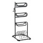VEVOR Soporte para Silla de Montar Independiente de 3 Niveles 76,2 x 76,2 x 173,9cm, Soporte de Silla de Montar Resistente con Niveles Extraíbles y Giratorios para Organizar el Cuarto de Aperos, Negro