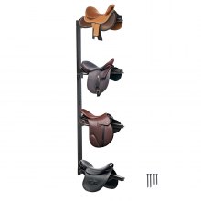 VEVOR Soporte de Pared para Sillín de Caballo 609 x 177 x 1320mm 4 Niveles Negro