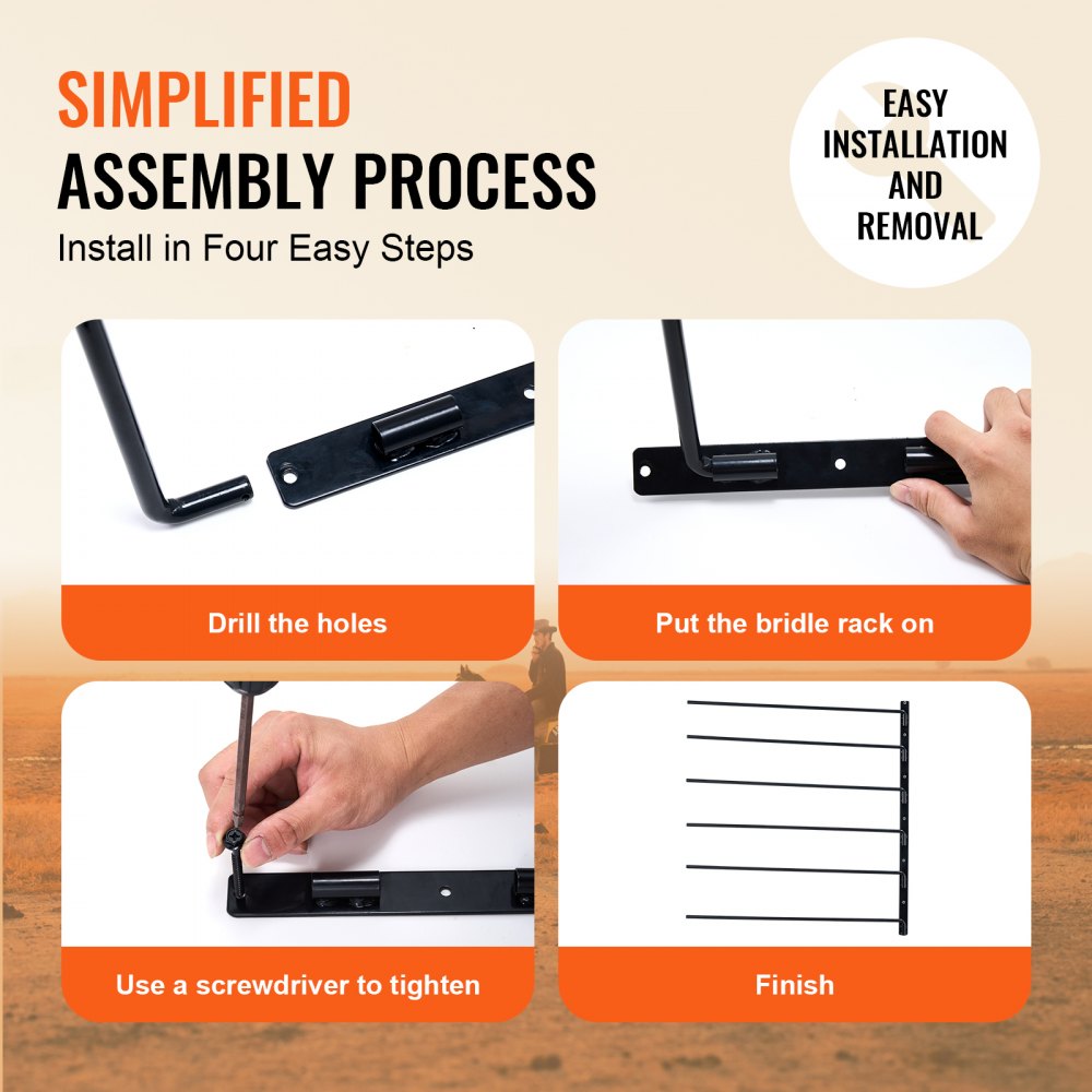 VEVOR Soporte para Sillín de Pared de 78,5 x 76,0 x 14,0 cm, Soporte para Sillín Abatible de Seis Niveles, Soporte para Mantas y Almohadillas para Caballos para Organizar el Cuarto de Aperos, Negro