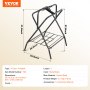 VEVOR Soporte Plegable para Sillín de Caballo de 71 x 48 x 95 cm, Soporte Independiente para Mantas de Caballo Carga de 60 kg, Soporte de Acero Resistente para Sillín Inglés y Occidental, Negro