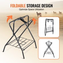 VEVOR Soporte Plegable Independiente para Sillín de Caballo Carga de 60kg, Negro