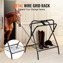 VEVOR Soporte Plegable Independiente para Sillín de Caballo Carga de 60kg, Negro