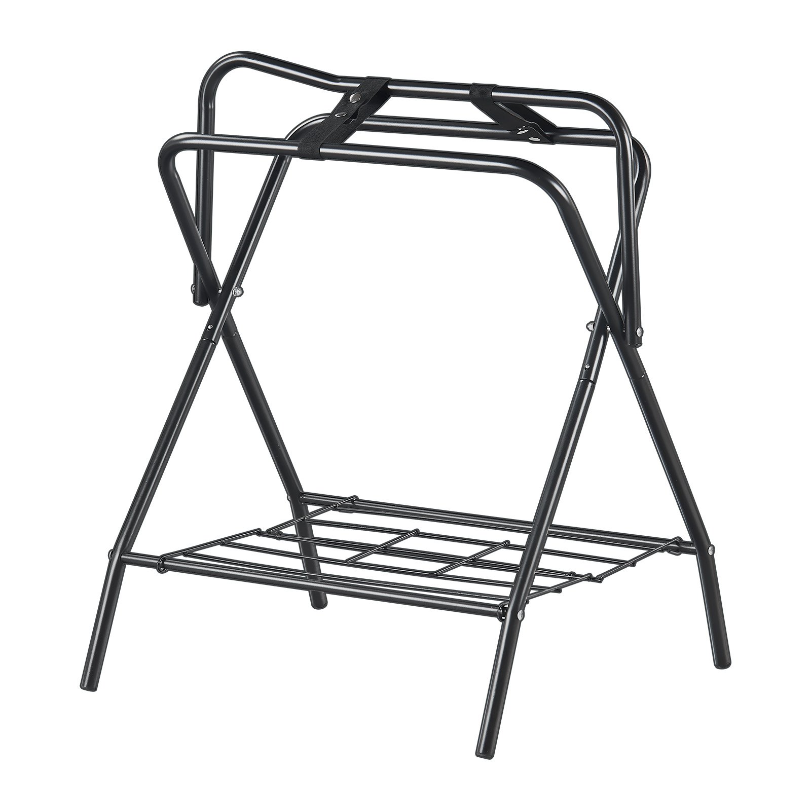 VEVOR Soporte Plegable para Sillín de Caballo de 71 x 48 x 95 cm, Soporte Independiente para Mantas de Caballo Carga de 60 kg, Soporte de Acero Resistente para Sillín Inglés y Occidental, Negro