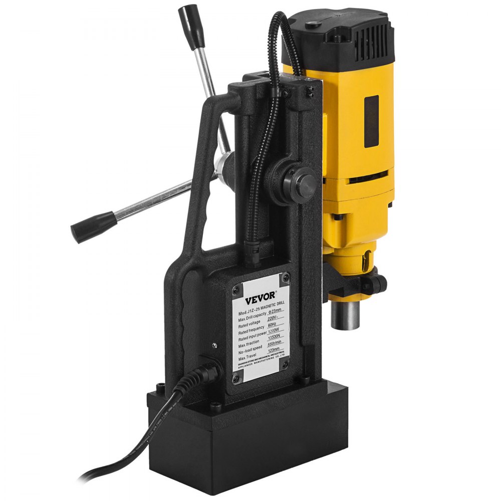 VEVOR Taladro magnético, 1200W Taladro de Núcleo Magnético, 23 mm Taladro Magnético de Columna, 13500N Taladro Electromagnético, Sistema de Perforación Electromagnética para Construcción