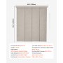 VEVOR Persianas de Panel Extensibles Ancho de 116-218 cm Paneles Recortables Alto de 243 cm Opacas Verticales para Puertas Correderas, Puertas de Patio, Separadores de Ambientes, Ventanas, Marrón