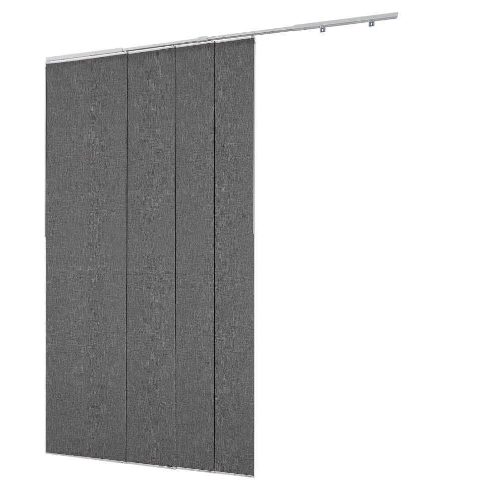 VEVOR Persianas de Panel Extensibles Ancho de 116-218 cm Paneles Recortables Alto de 243 cm Opacas Verticales para Puerta Corredera, Puerta de Patio, Separadores de Ambientes, Ventana, Gris Oscuro