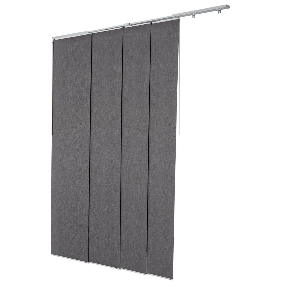 VEVOR Panel Track Blinds, Extendable Track from 116 cm to 218 cm W, Trimmable Panel Curtains Up to 243cm H, Vertical Blackout Panel Blinds for Sliding Doors, Patio Doors, Room Divider, Dark Gray