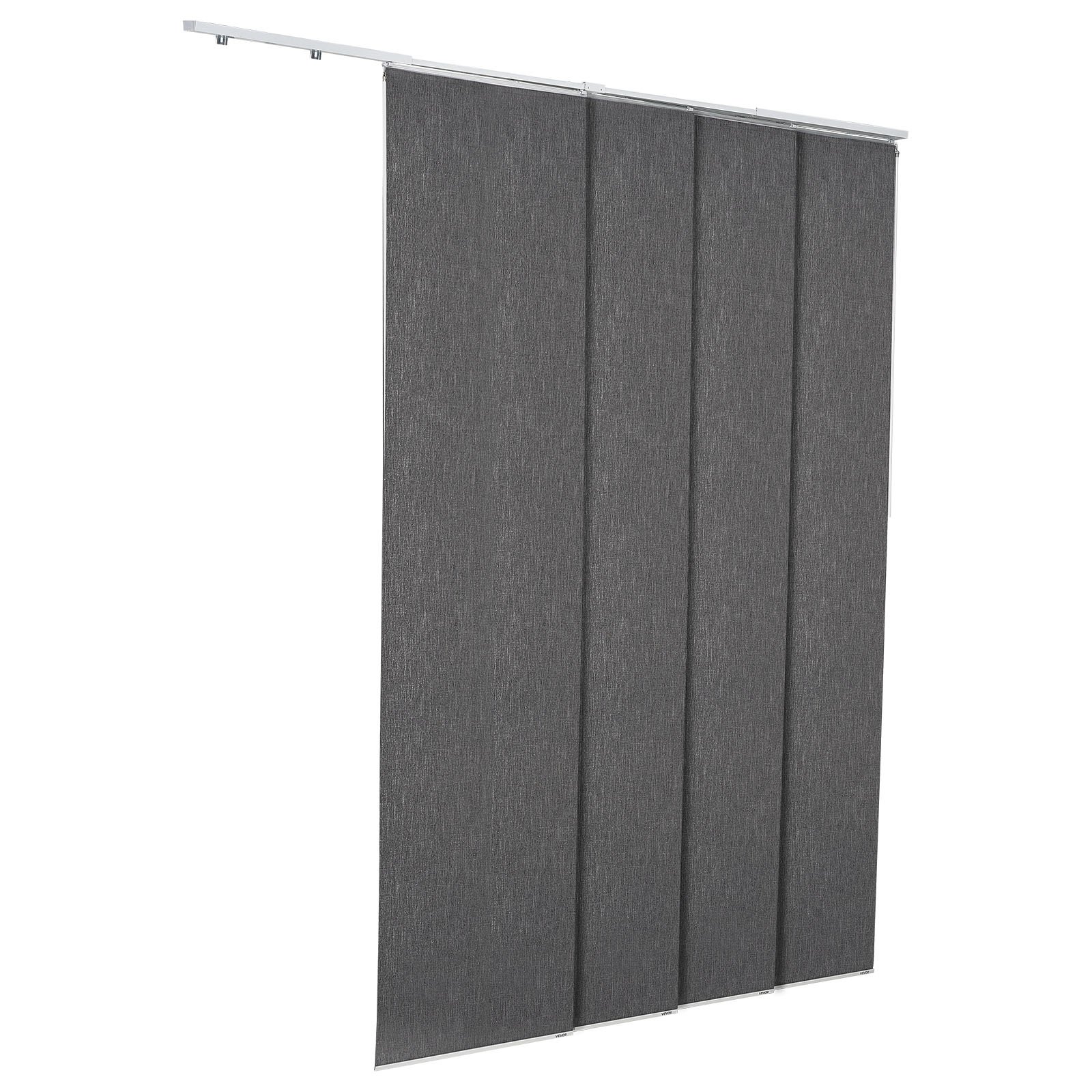 VEVOR Persianas de Panel Extensibles Ancho de 116-218 cm Paneles Recortables Alto de 243 cm Opacas Verticales para Puerta Corredera, Puerta de Patio, Separadores de Ambientes, Ventana, Gris Oscuro