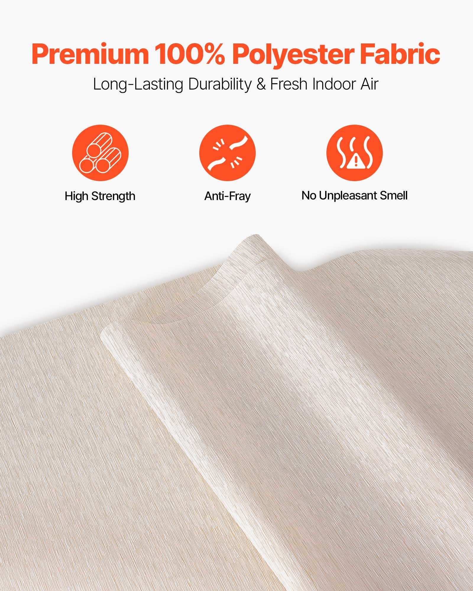 VEVOR Persianas de Panel Riel Extensible Ancho de 116-218 cm Paneles Recortables Alto de 243 cm Verticales para Puertas Correderas, Puertas de Patio, Separadores de Ambientes, Ventanas, Marrón Claro