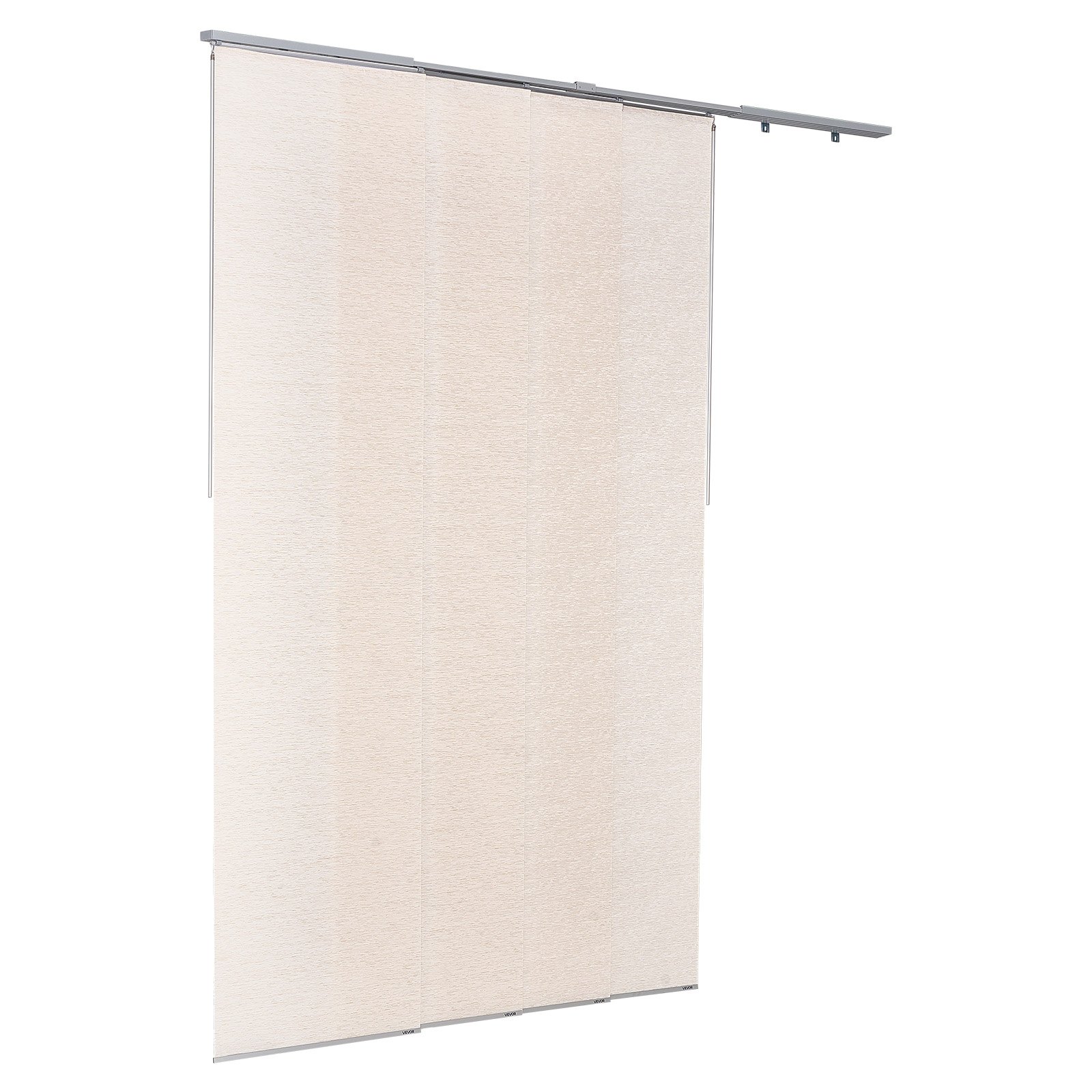 VEVOR Persianas de Panel Riel Extensible Ancho de 116-218 cm Paneles Recortables Alto de 243 cm Verticales para Puertas Correderas, Puertas de Patio, Separadores de Ambientes, Ventanas, Marrón Claro