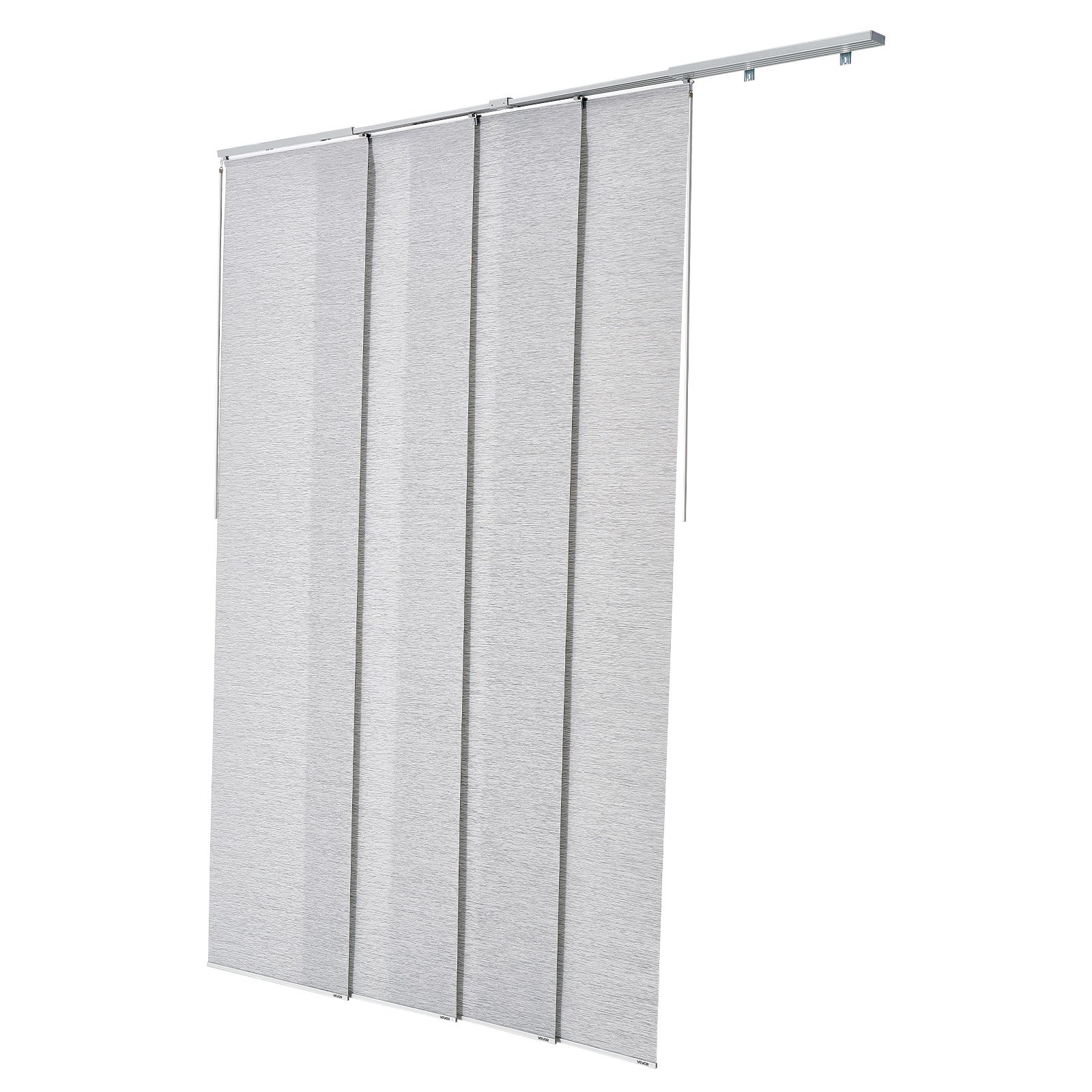 VEVOR Persianas de Panel Riel Extensible Ancho de 116-218 cm Paneles Recortables Alto de 243 cm Verticales para Puertas Correderas, Puertas de Patio, Separadores de Ambientes, Ventanas, Gris